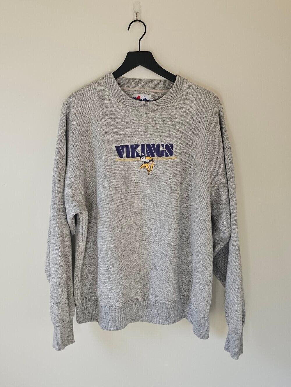 Vintage Minnesota Vikings Gray Crewneck Knit Sweatshirt